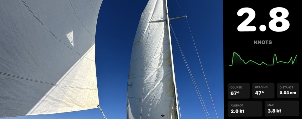 HullSpeed sailing speedometer app shown while underway